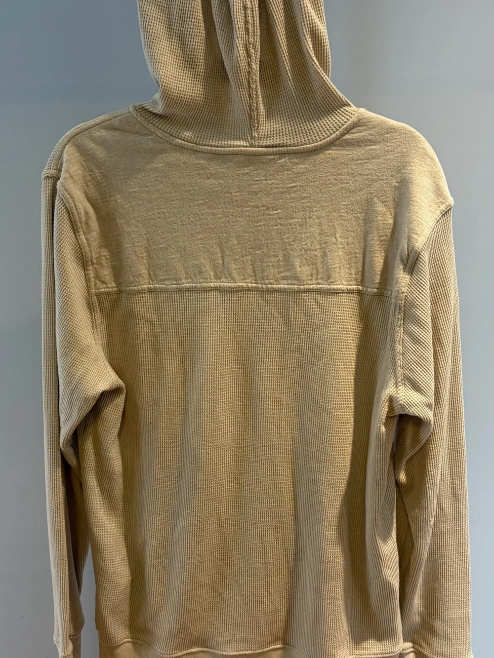 Hurley Cream Waffle-Knit Pullover Hoodie